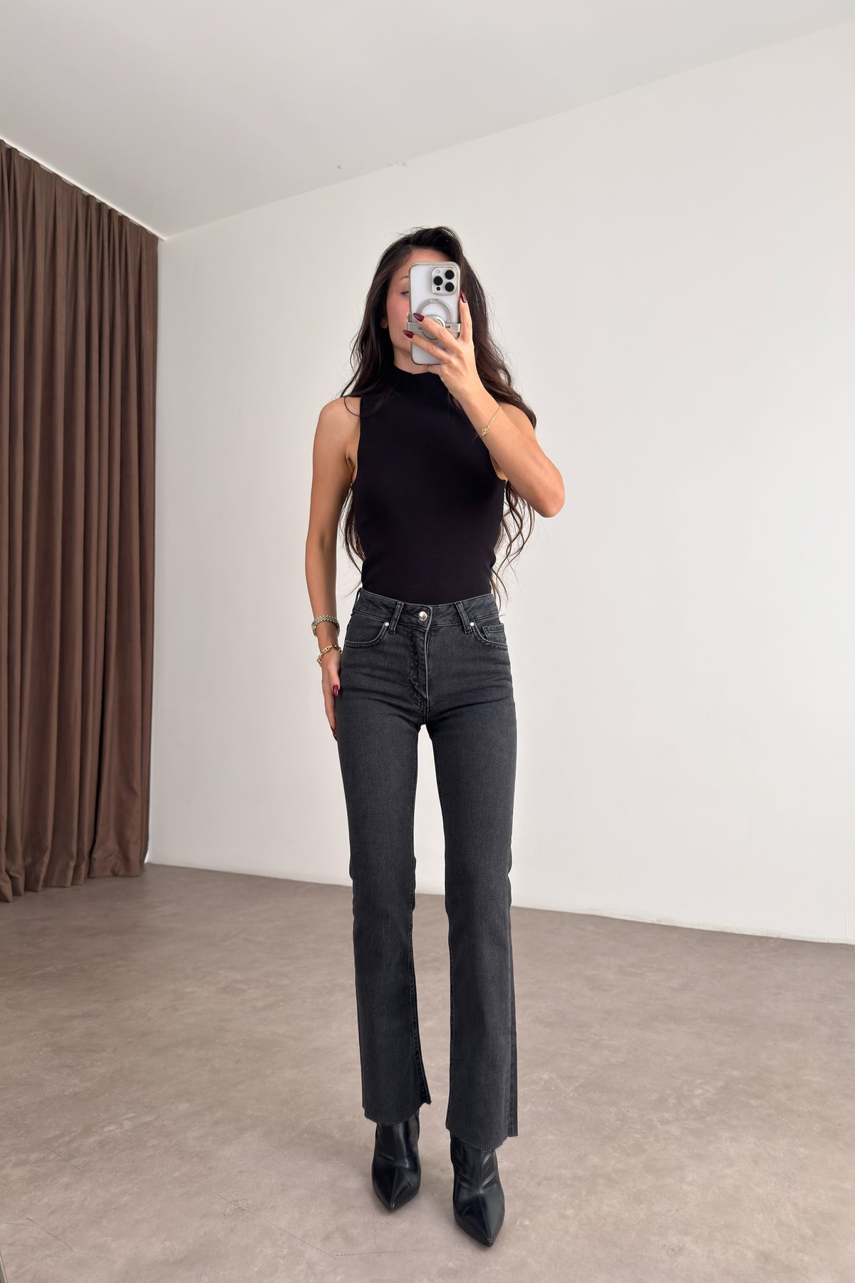 415 Premium Flare Bilek Flare Füme Jean