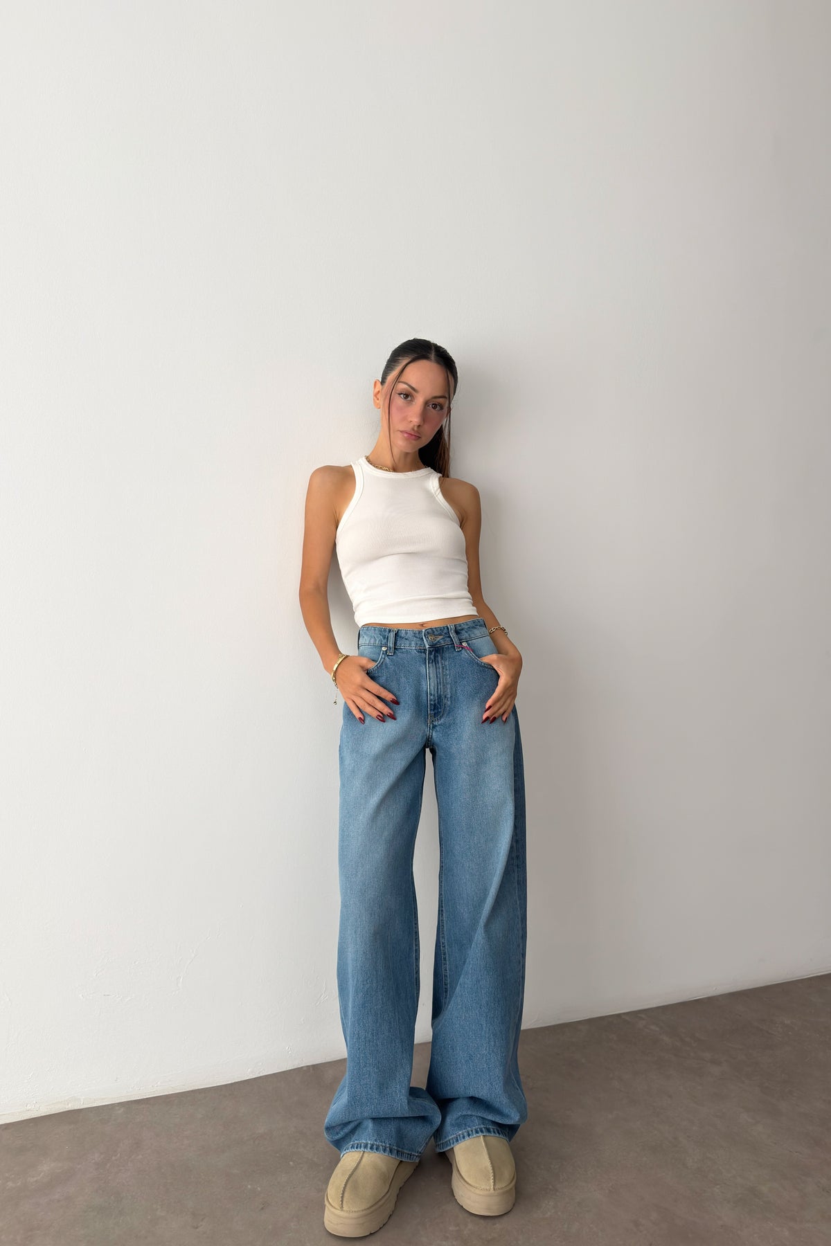 760 Mid Blue Yüksek Belli Baggy Jean