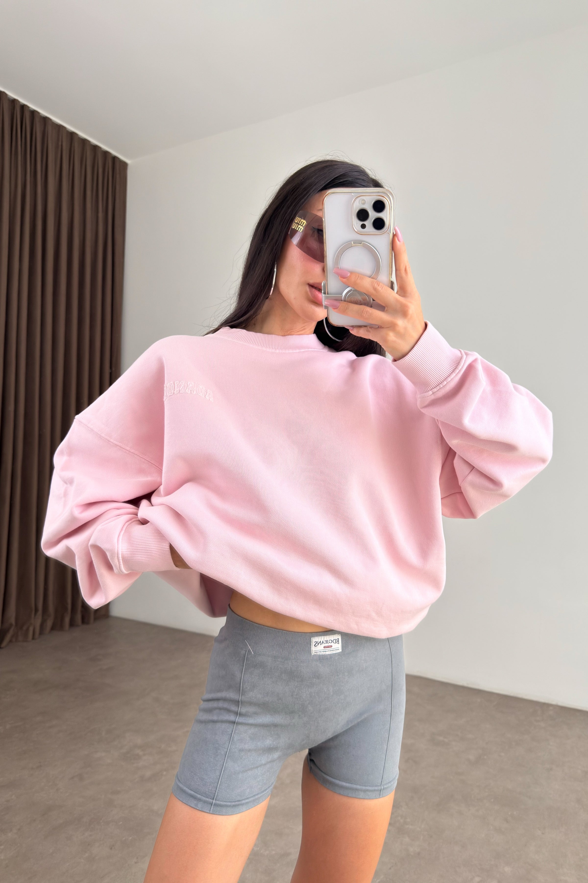 Orijinal Marka Adnla Pembe Sweatshirt