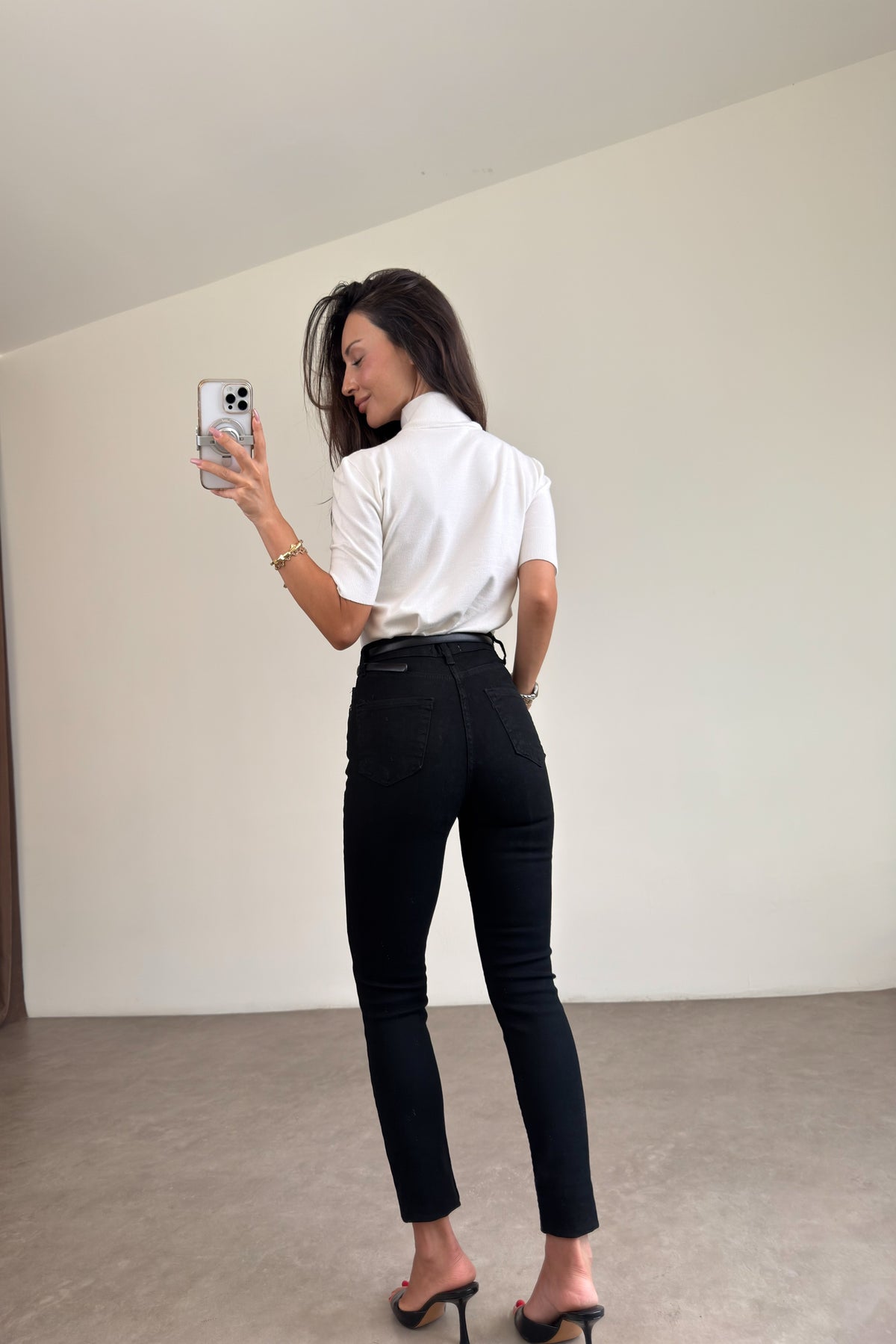 ZR Siyah Yüksek Belli Skinny Jean