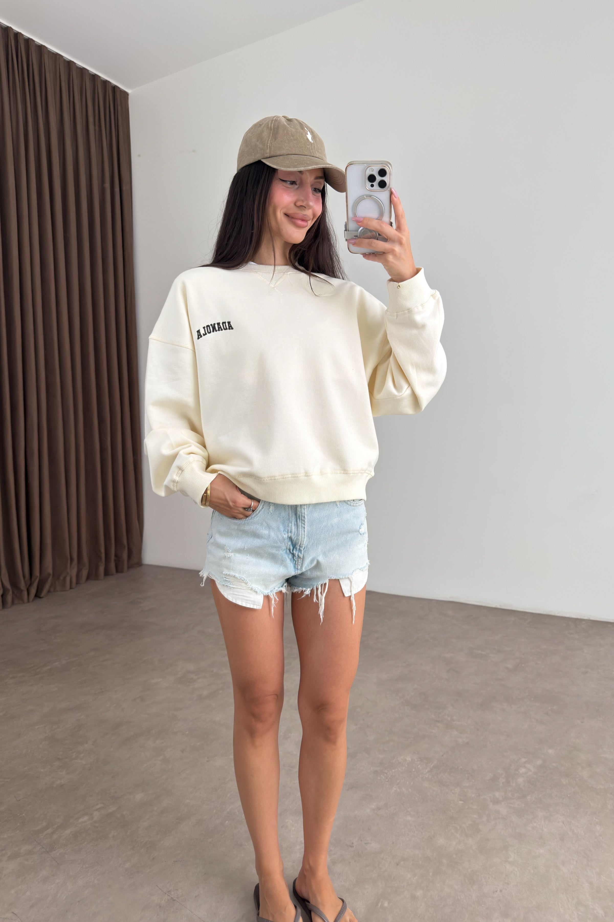 Orijinal Marka Adnla Ekru Sweatshirt