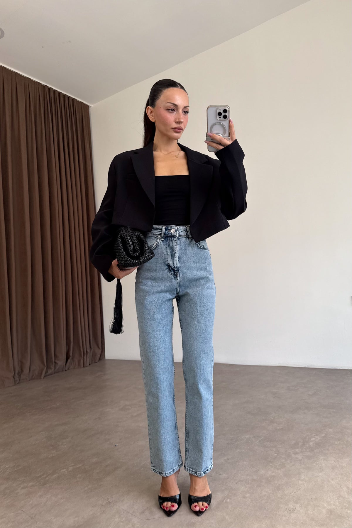 Zra Orj. Dream Blue Yüksek Belli Mom Fit Jean