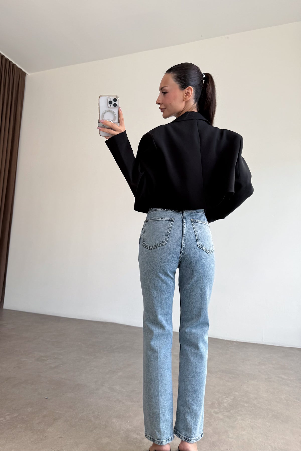Zra Orj. Dream Blue Yüksek Belli Mom Fit Jean