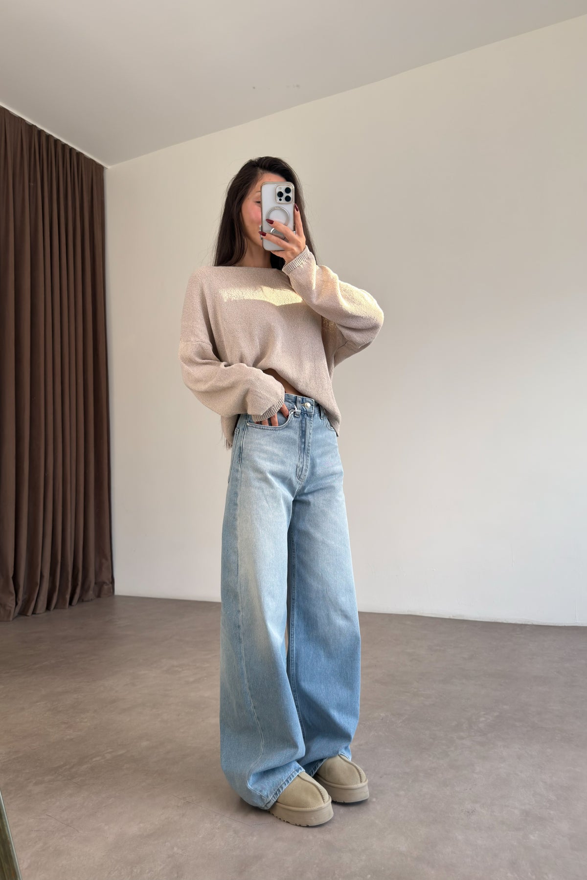 Cs Ice Blue Yüksek Belli Baggy Jean