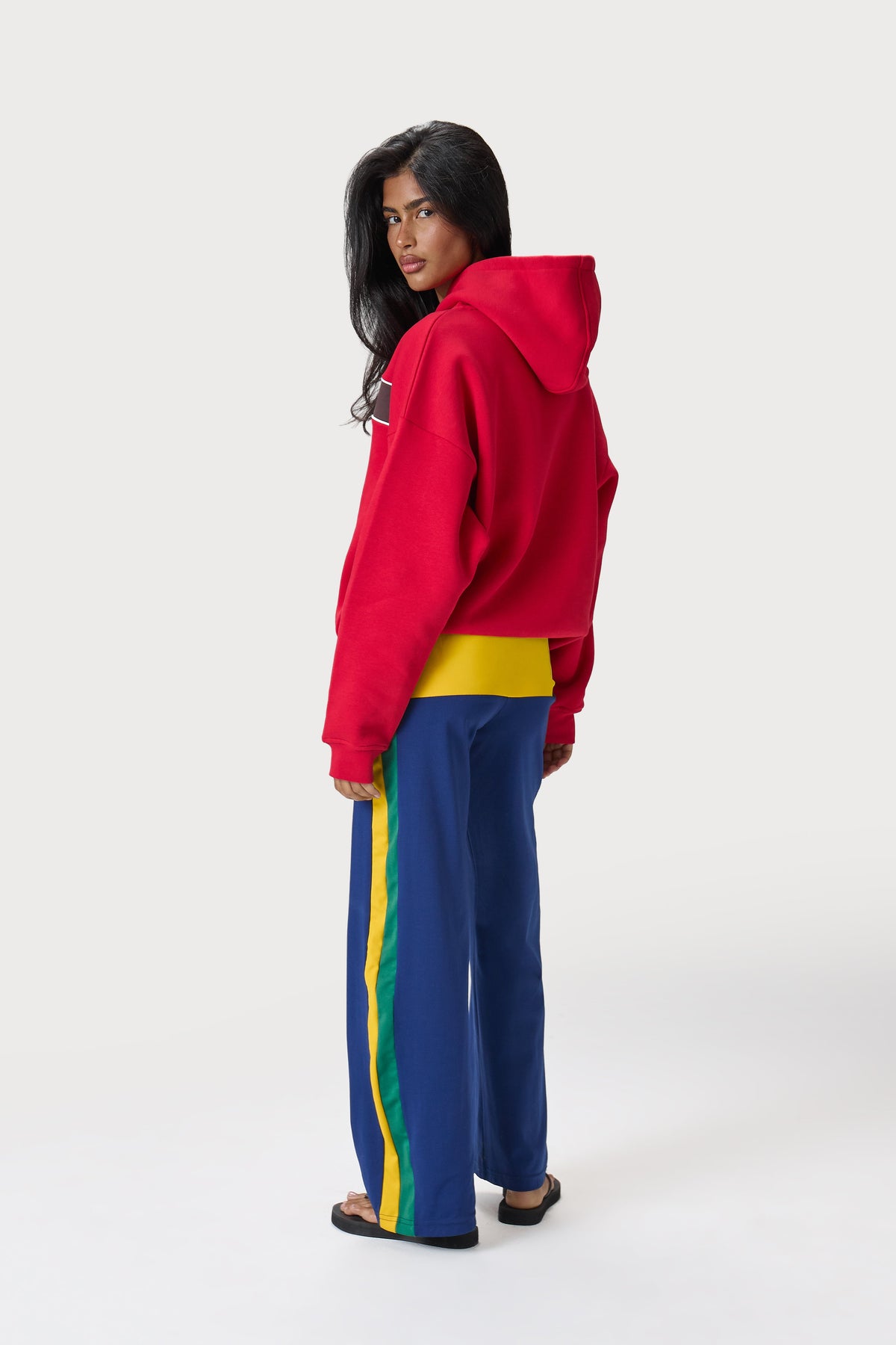 Seekers Kahve Şeritli Kırmızı Sweatshirt