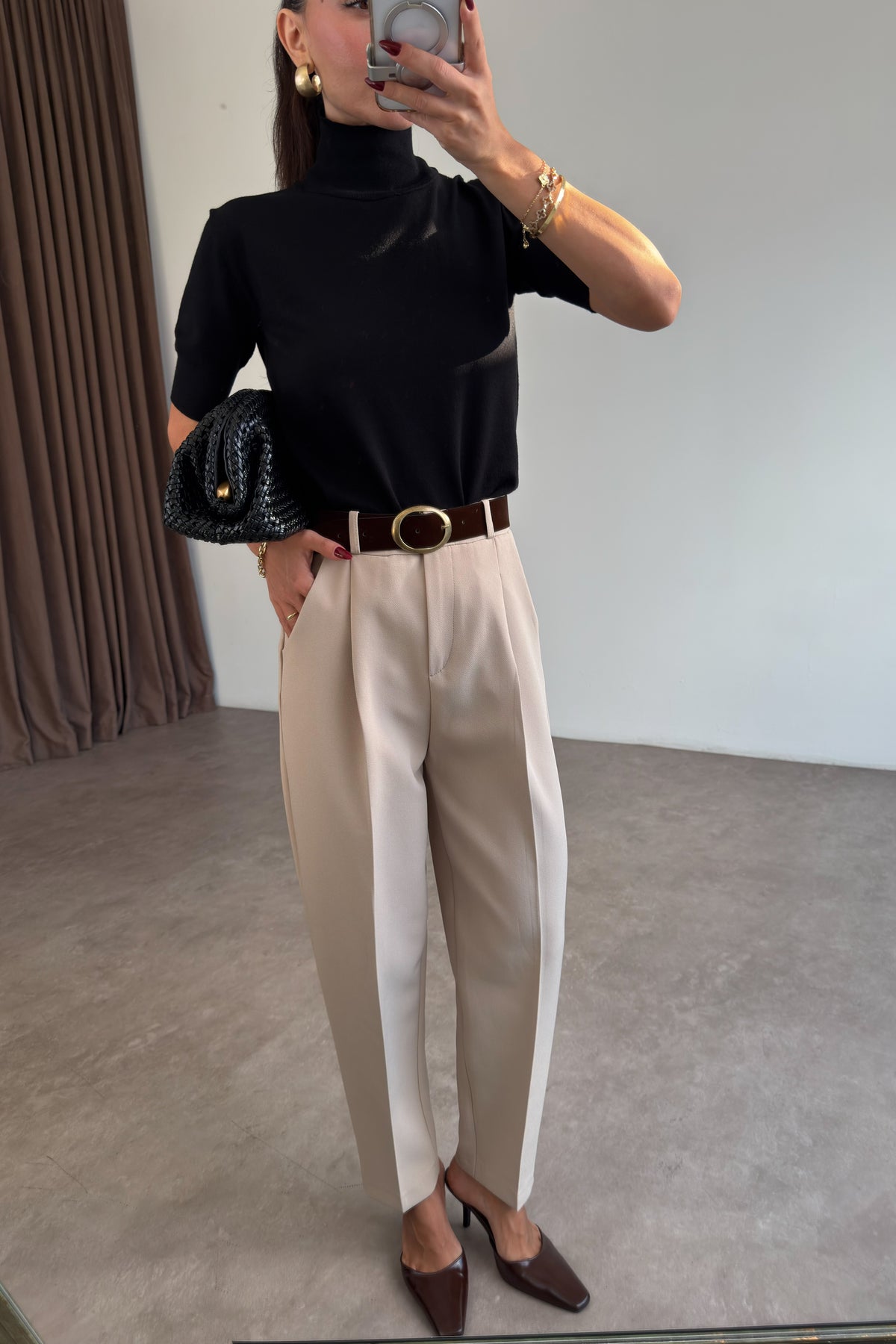 Premium Kemerli Taş Havuç Pantolon
