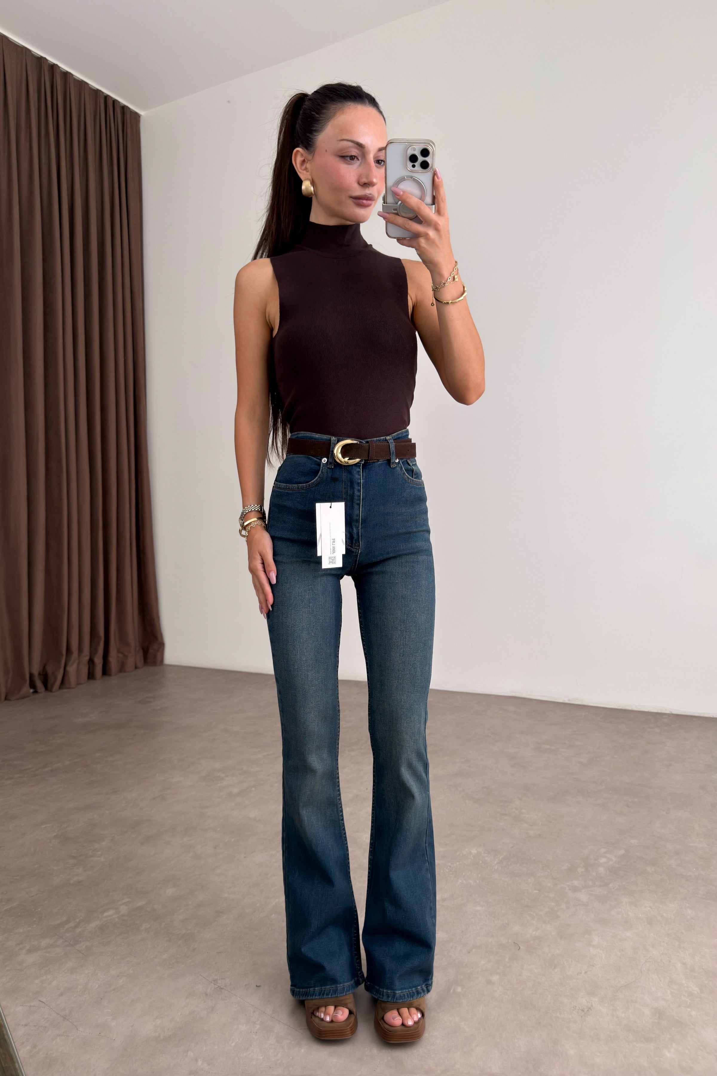 Zra 216 Toparlayıcı Flare Vintage Blue Jean