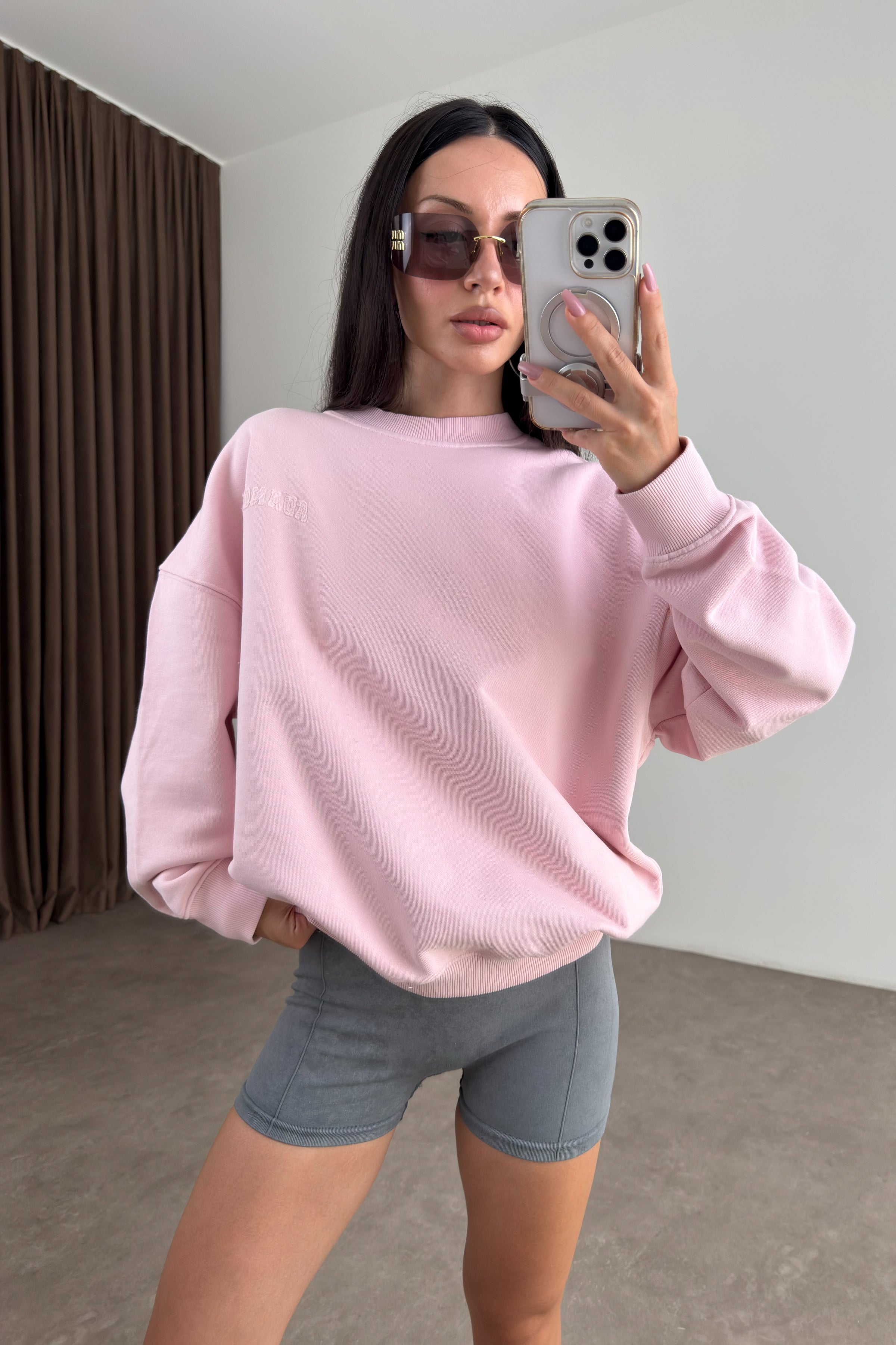 Orijinal Marka Adnla Pembe Sweatshirt