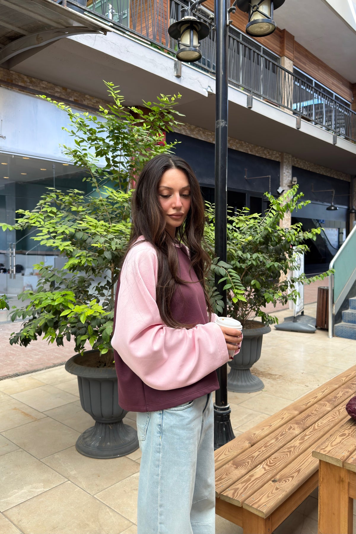 Mürdüm Pembe Beyzbol Sweatshirt