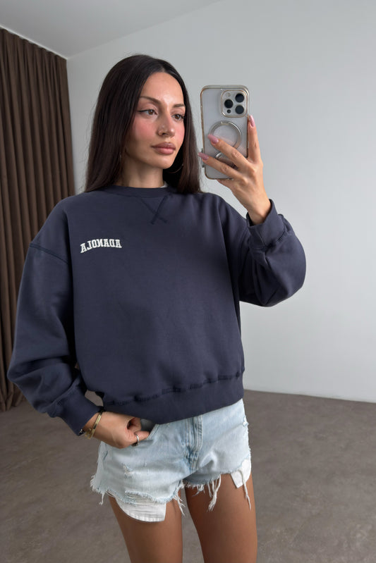 Orijinal Marka Loouse Fit Antrasit Sweatshirt