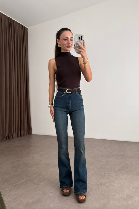 Zra 216 Toparlayıcı Flare Vintage Blue Jean