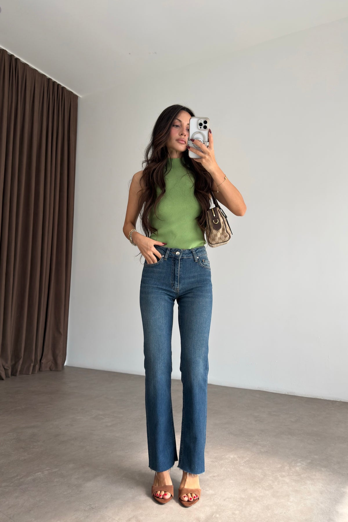 415 Premium Bilek Flare Vintage Blue Jean
