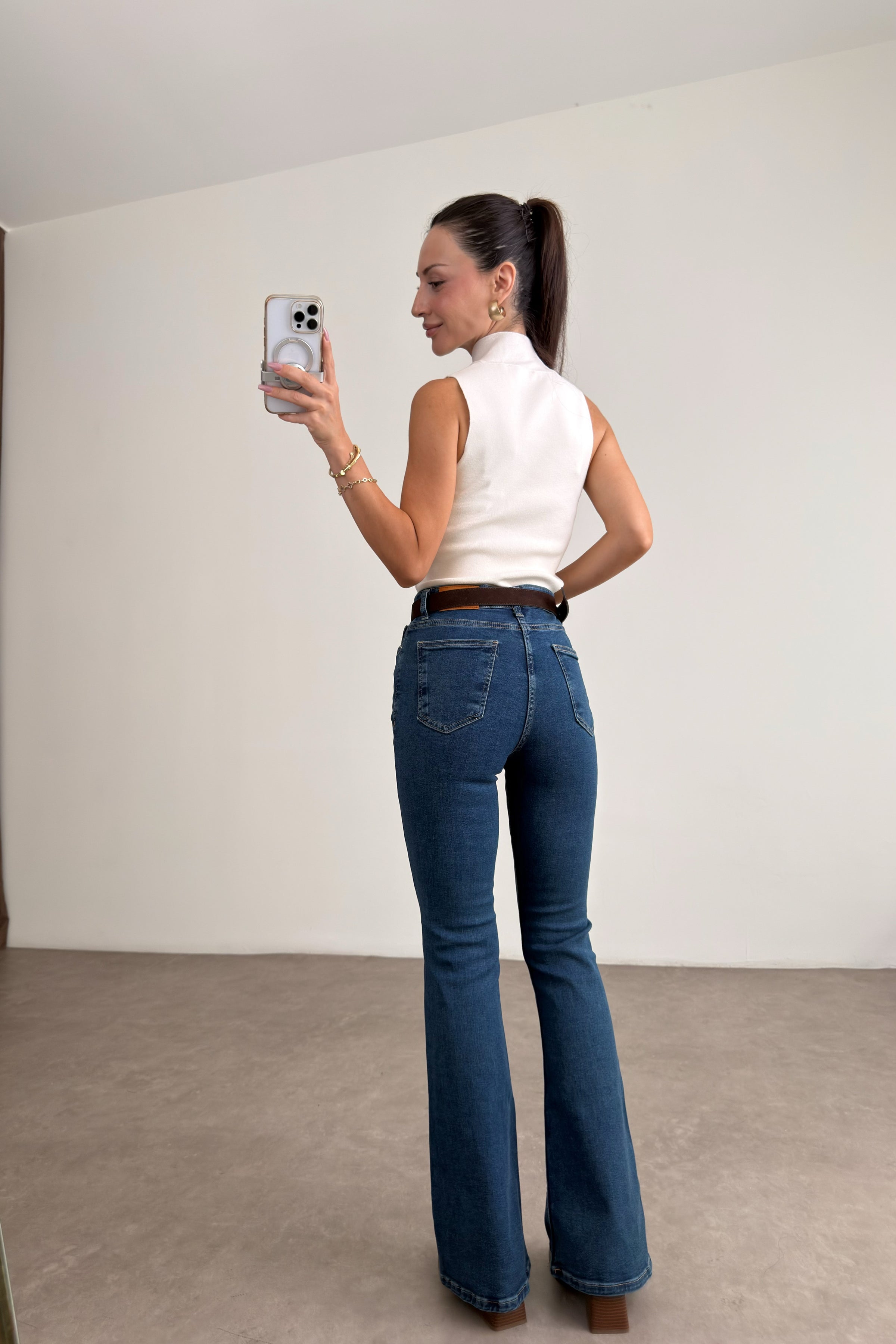 Zra 216 Toparlayıcı Flare Mid Blue Jean