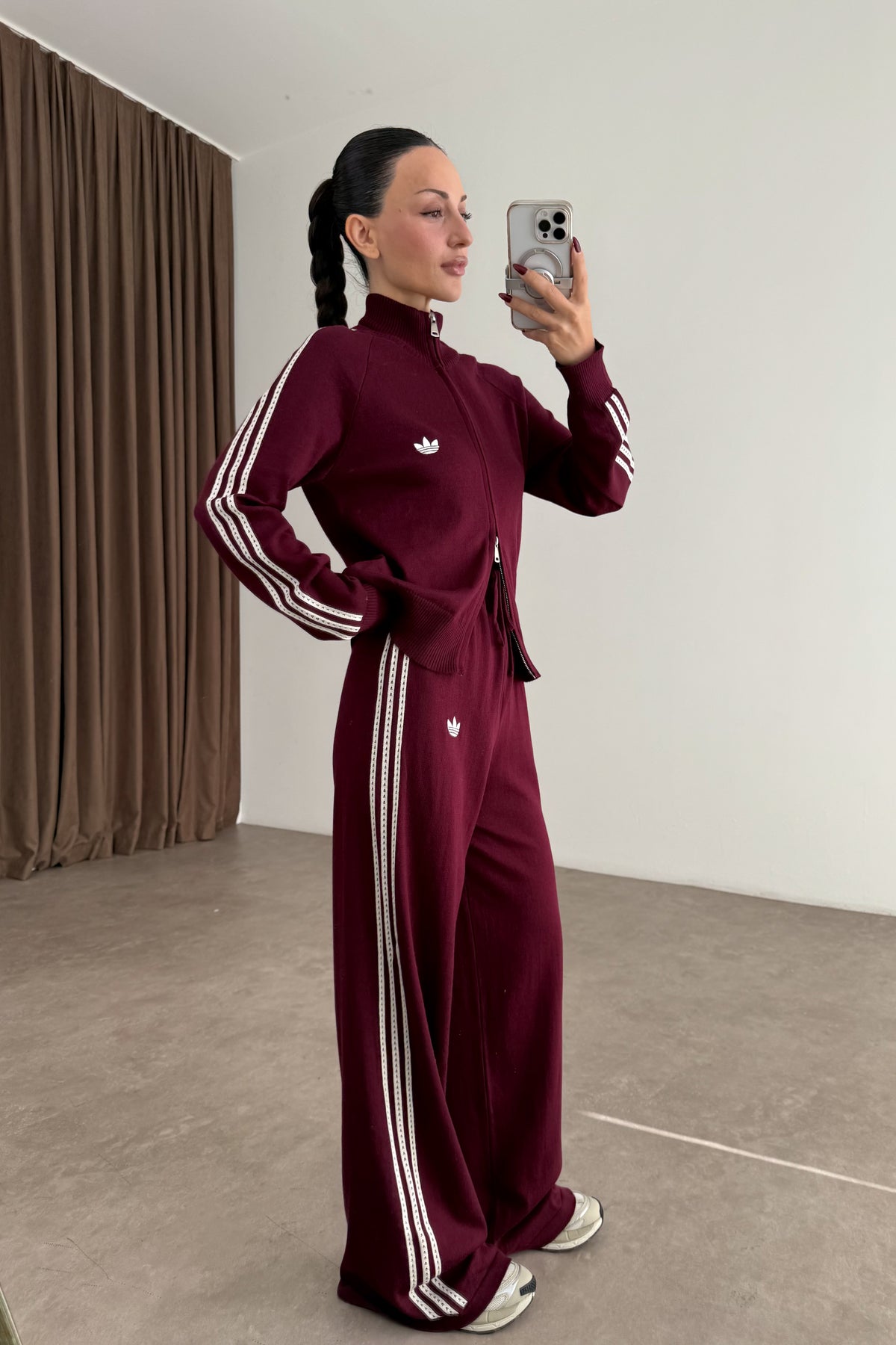 Adds Triko Ceket Pantolon Bordo Takım