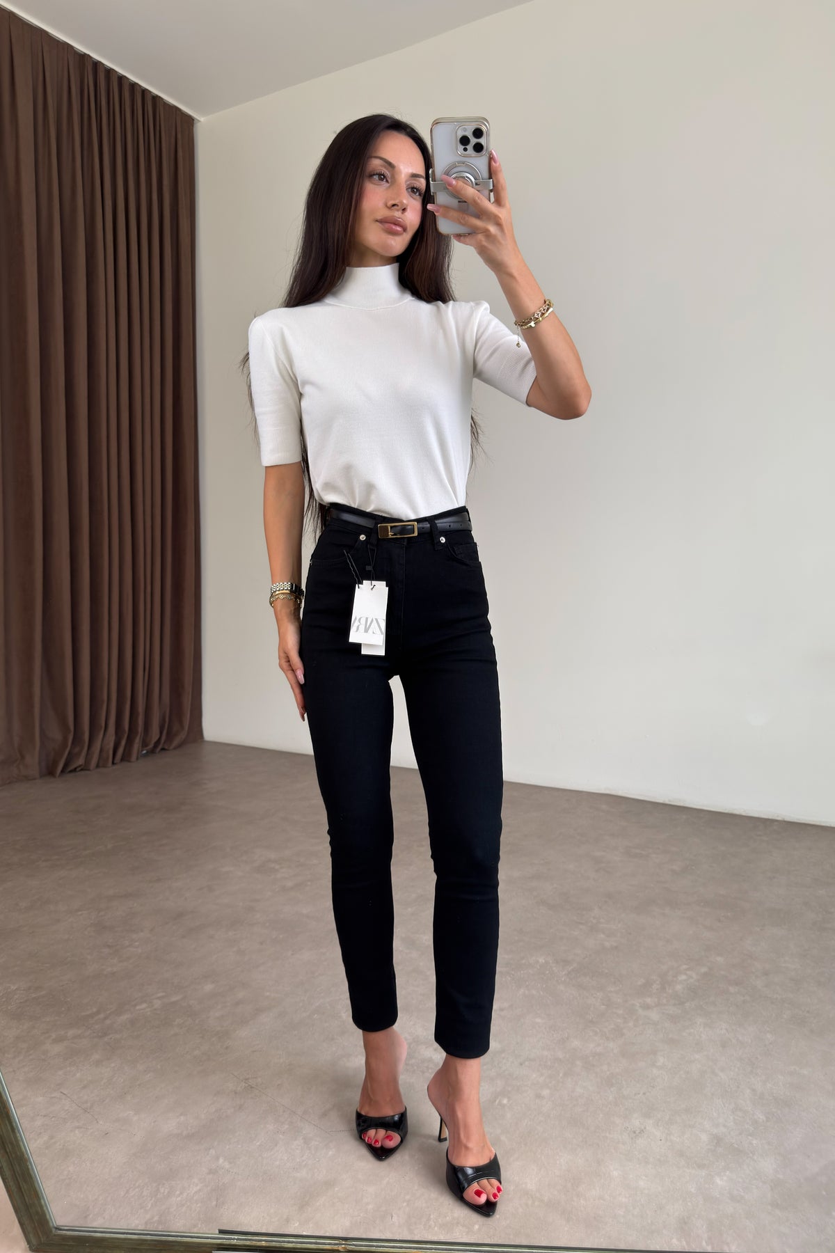 ZR Siyah Yüksek Belli Skinny Jean