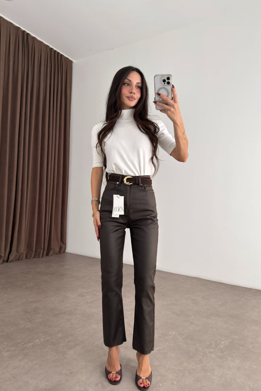 Premium Boyfit Mumlu Acı Kahve Jean