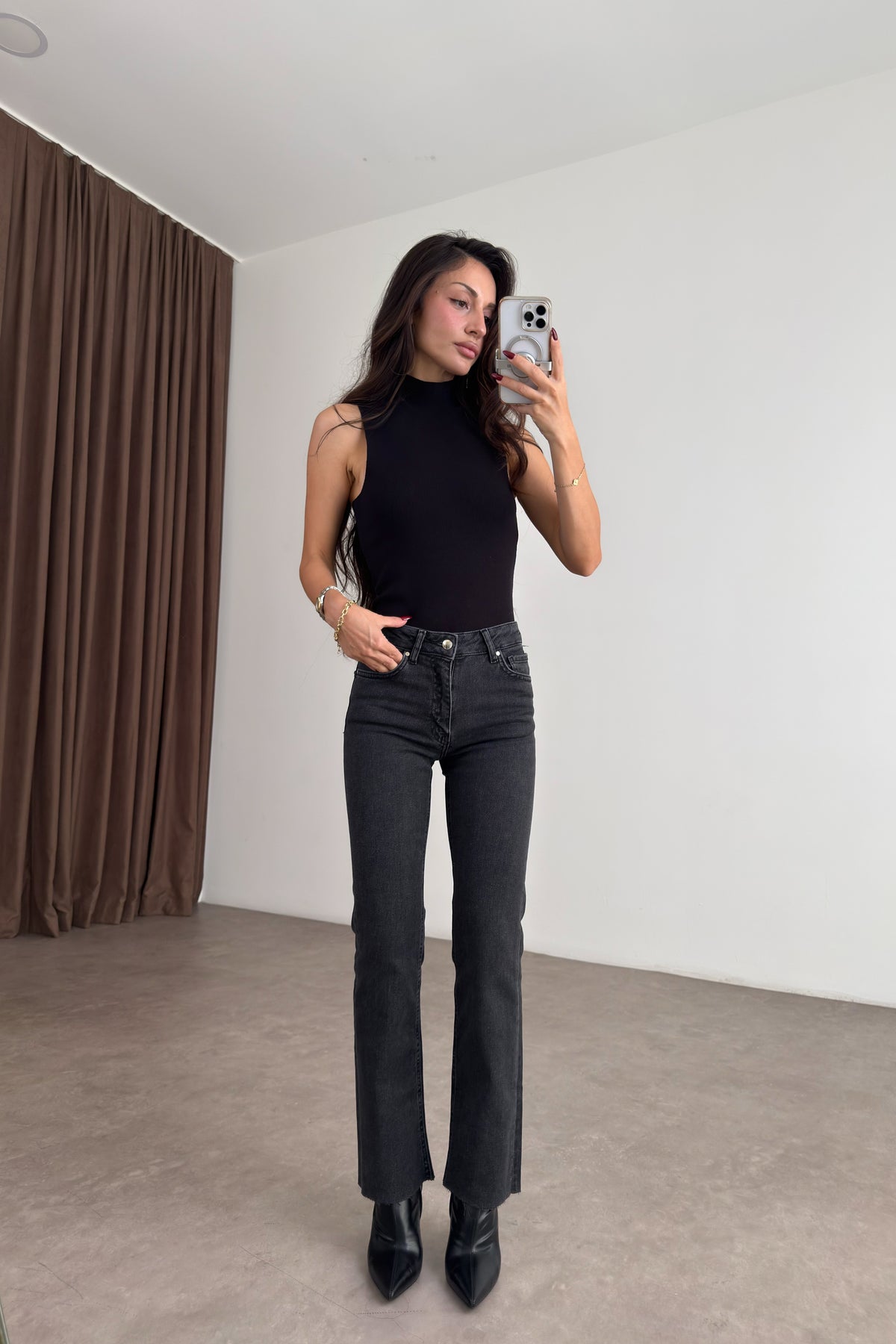 415 Premium Flare Bilek Flare Füme Jean