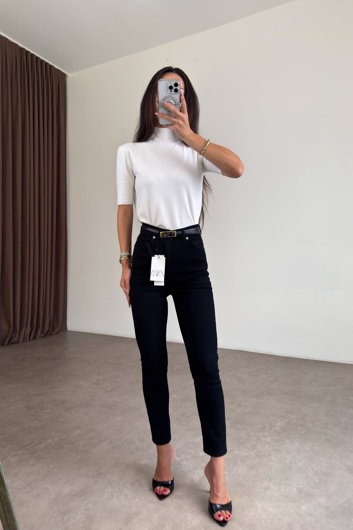 ZR Siyah Yüksek Belli Skinny Jean