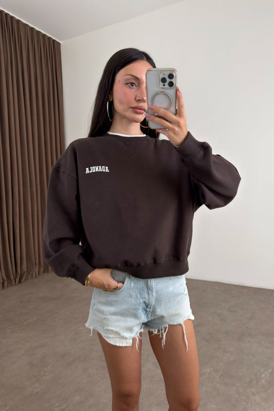 Orijinal Marka Adnla Loouse Fit Kahve Sweatshirt