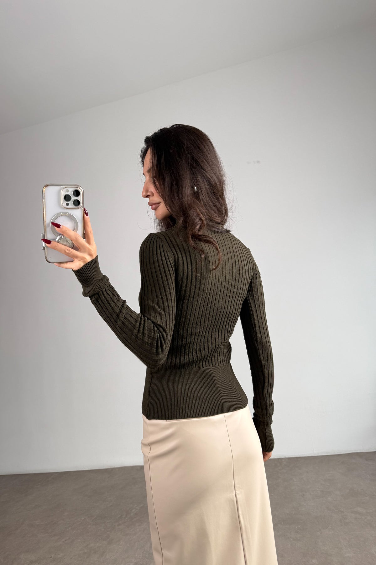Balıkçı Yaka Poliamid Basic Haki Body
