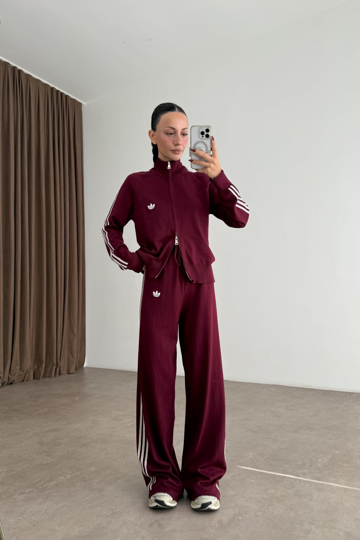 Adds Triko Ceket Pantolon Bordo Takım