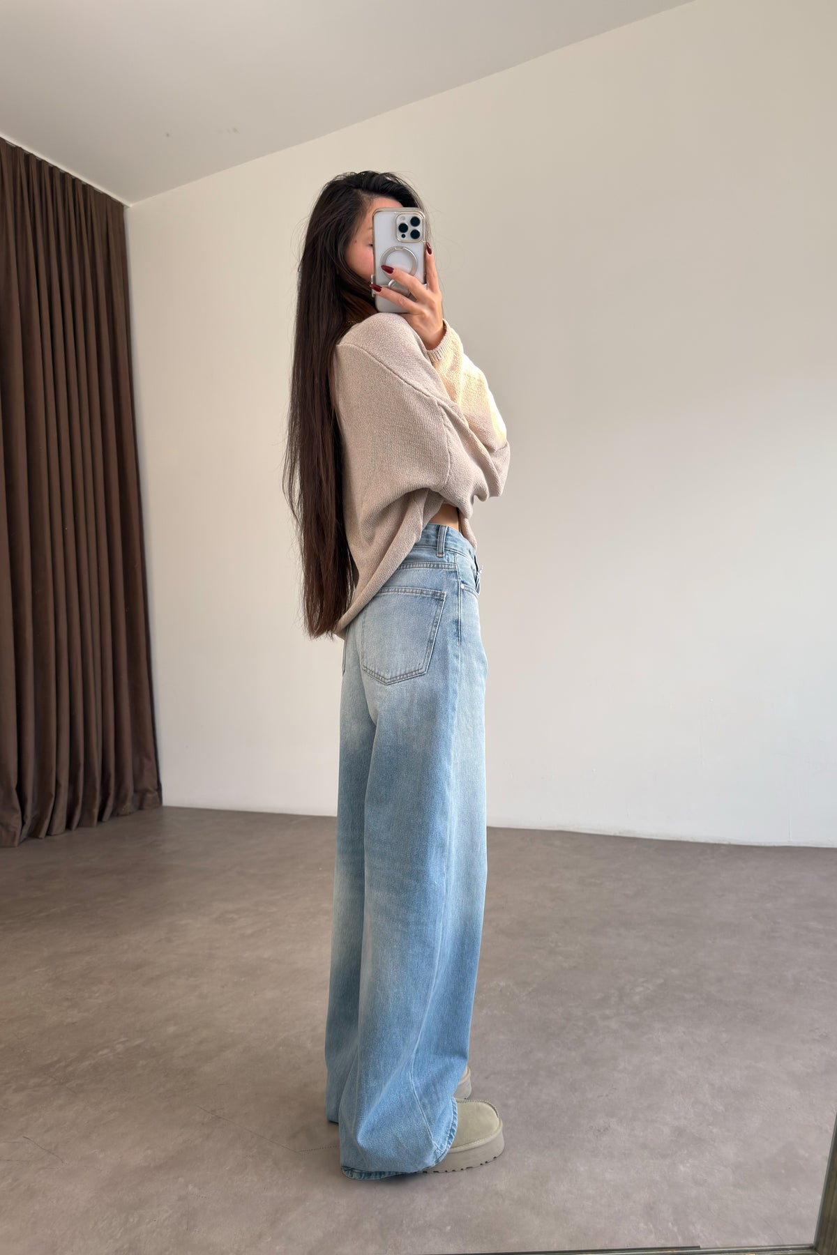 Cs Ice Blue Yüksek Belli Baggy Jean