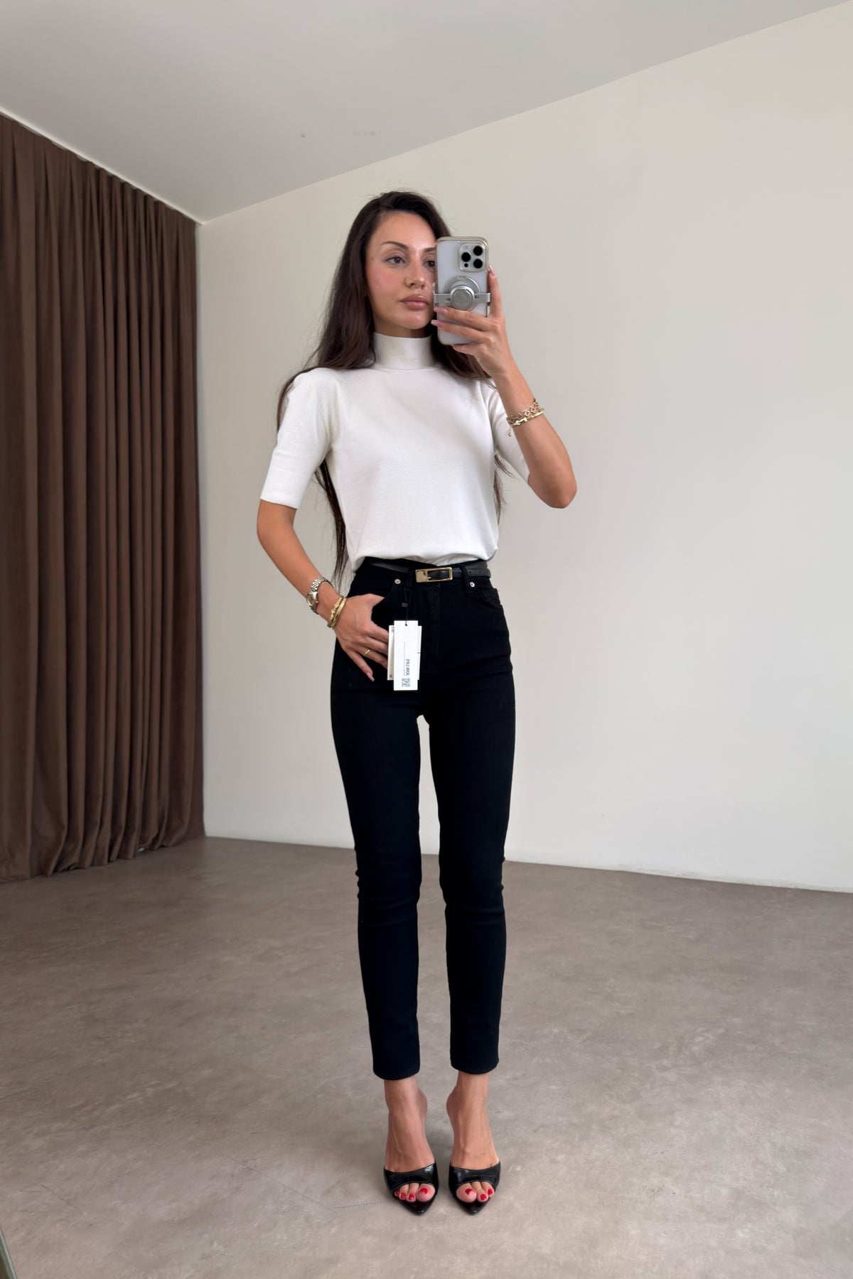 ZR Siyah Yüksek Belli Skinny Jean