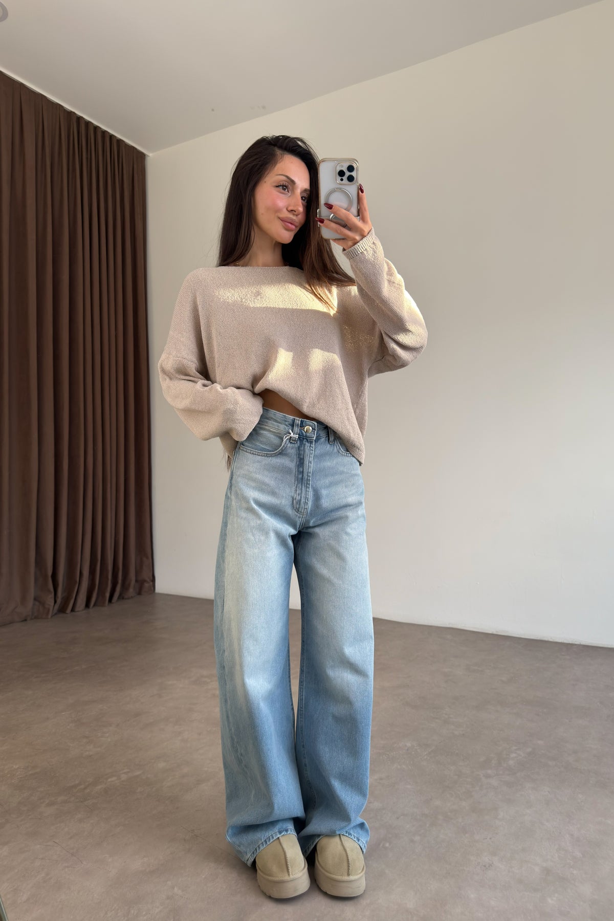 Cs Ice Blue Yüksek Belli Baggy Jean