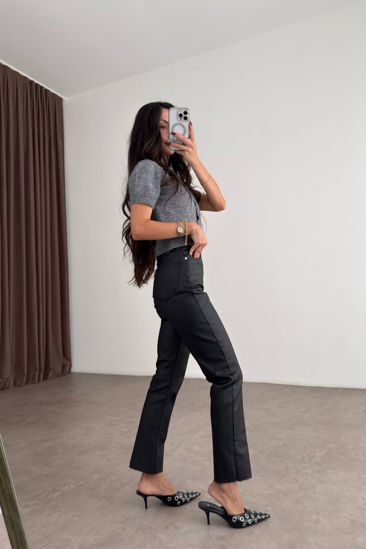 Premium Boyfit Mumlu Siyah Jean