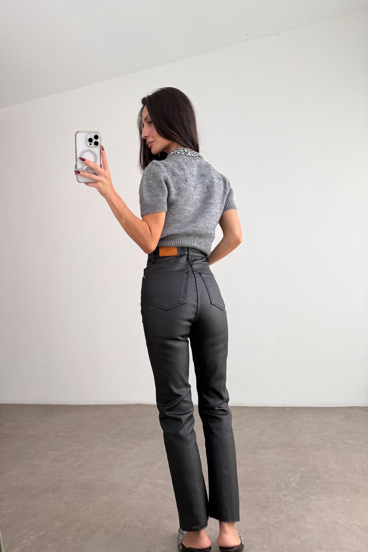 Premium Boyfit Mumlu Siyah Jean