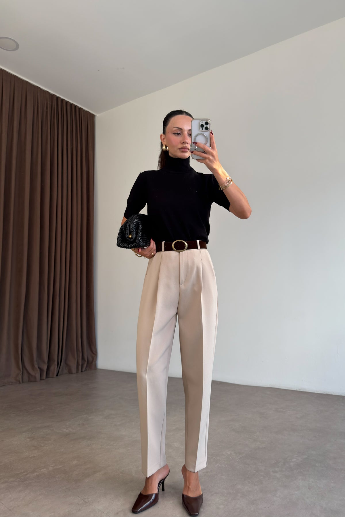 Premium Kemerli Taş Havuç Pantolon