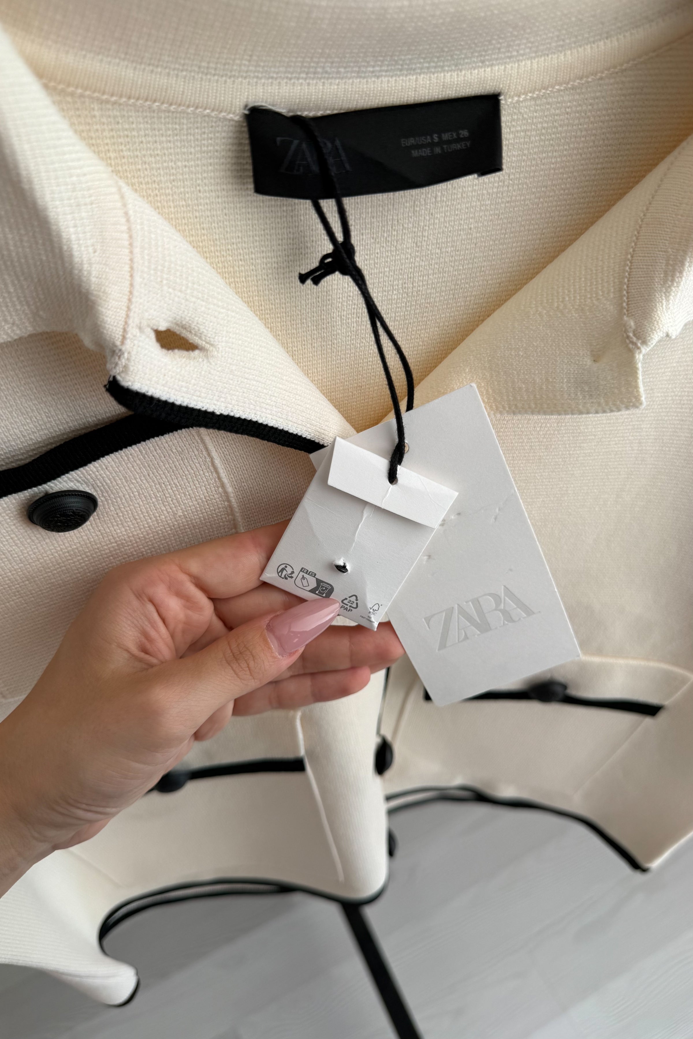 Zra Orijinal Polo Yaka Cep Detaylı Çelik Örme Üst