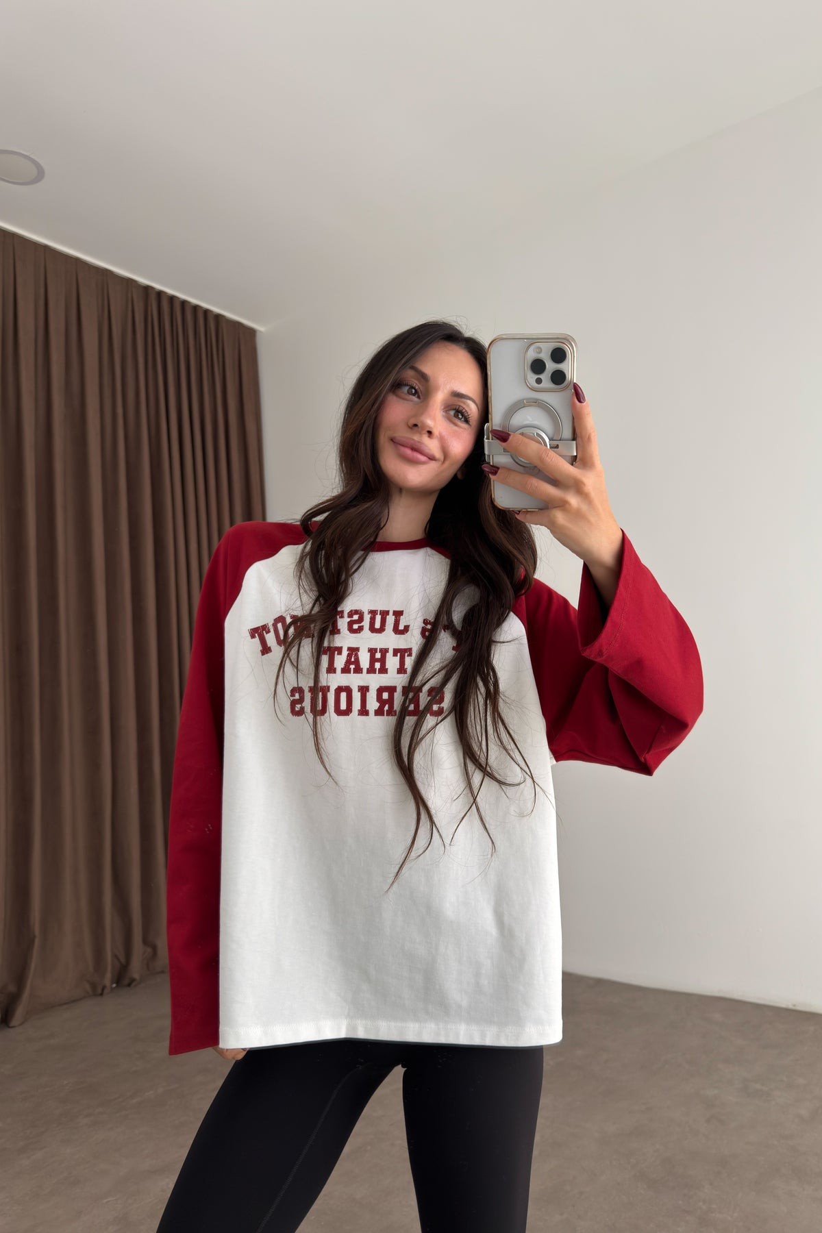 Strteen Kırmızı Beyaz Beyzbol Sweatshirt