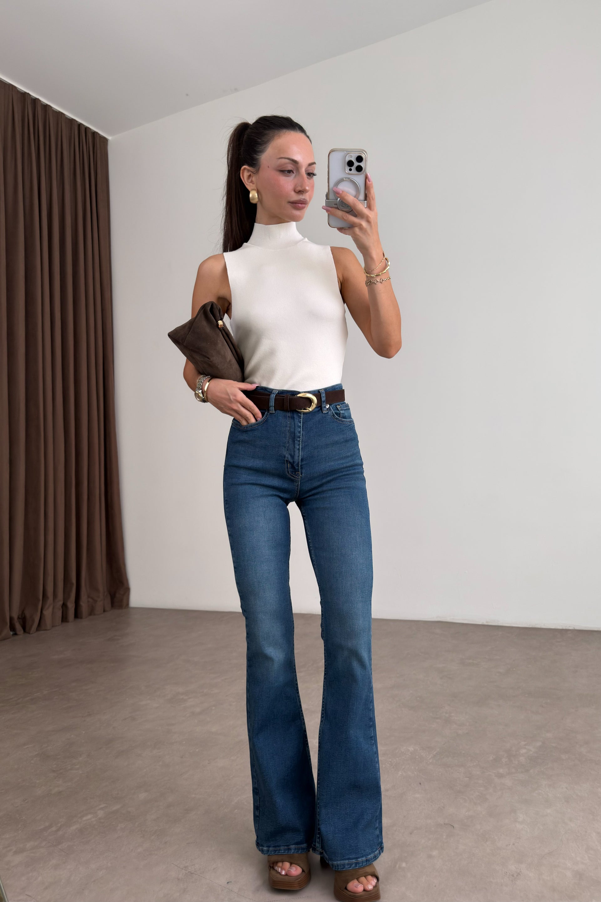 Zra 216 Toparlayıcı Flare Mid Blue Jean