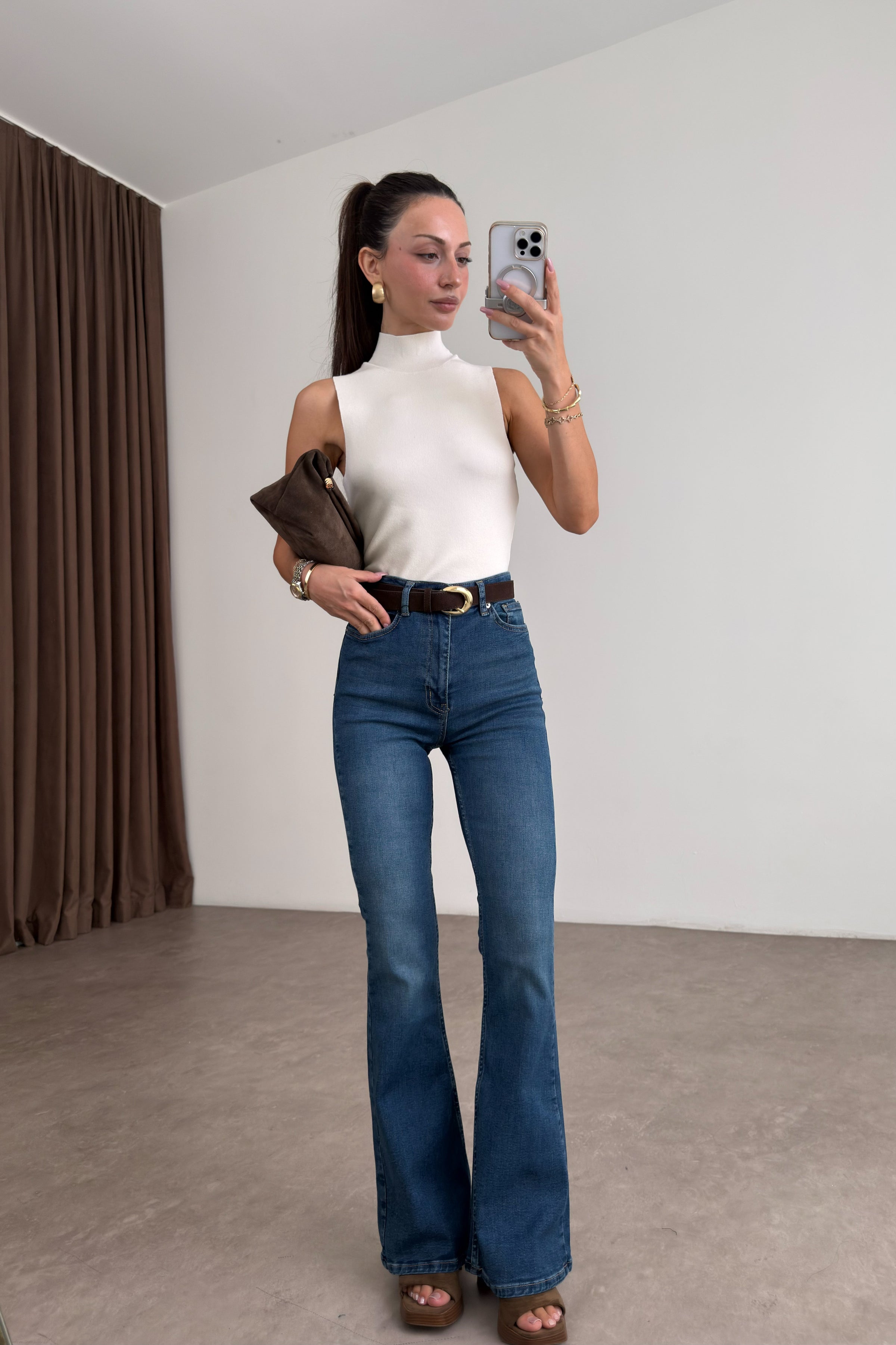 Zra 216 Toparlayıcı Flare Mid Blue Jean