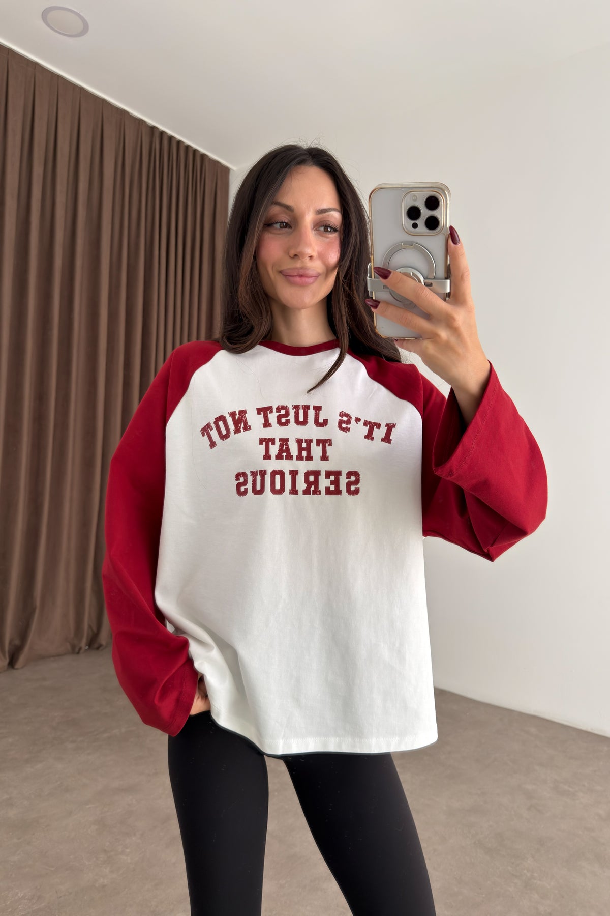 Strteen Kırmızı Beyaz Beyzbol Sweatshirt