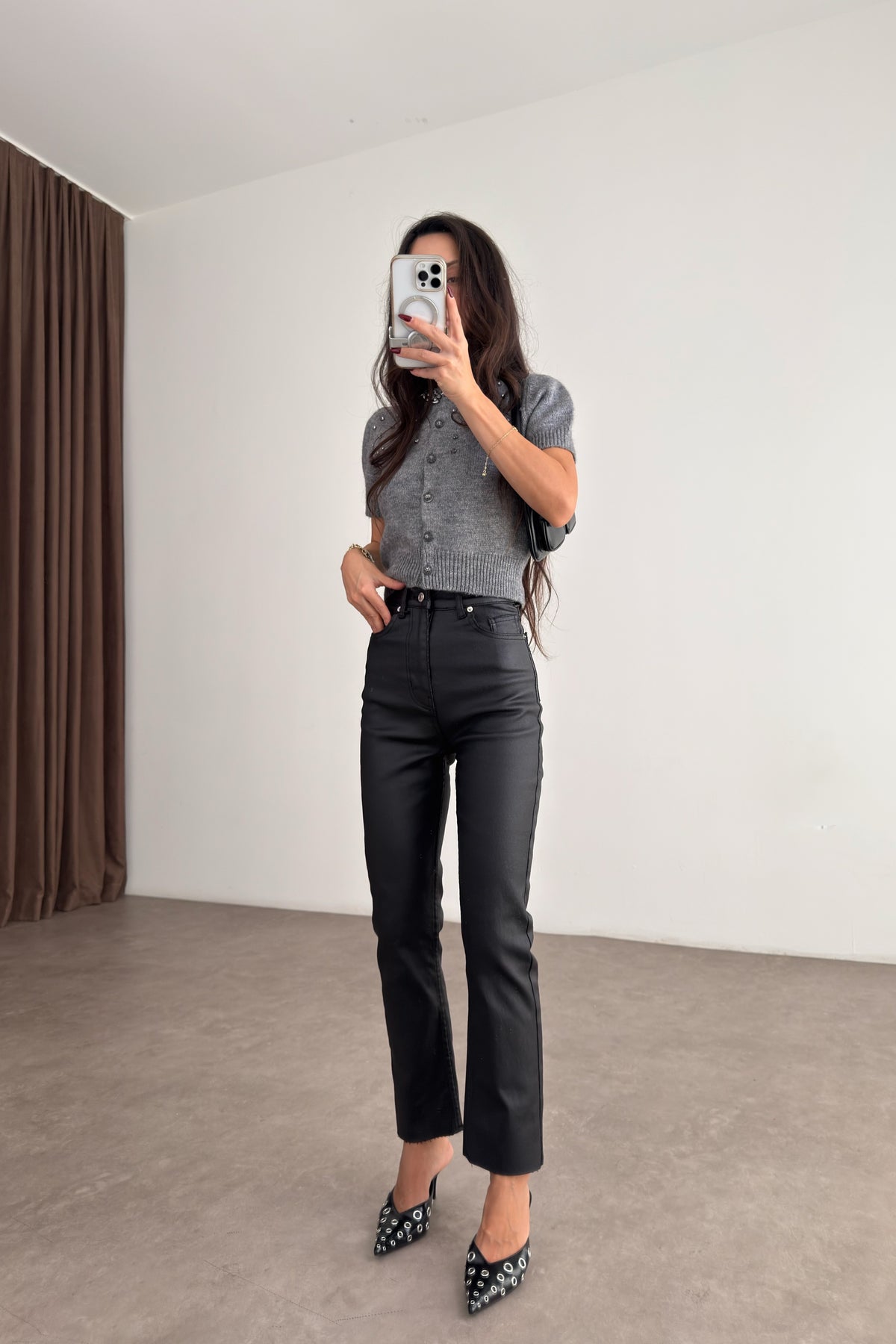 Premium Boyfit Mumlu Siyah Jean