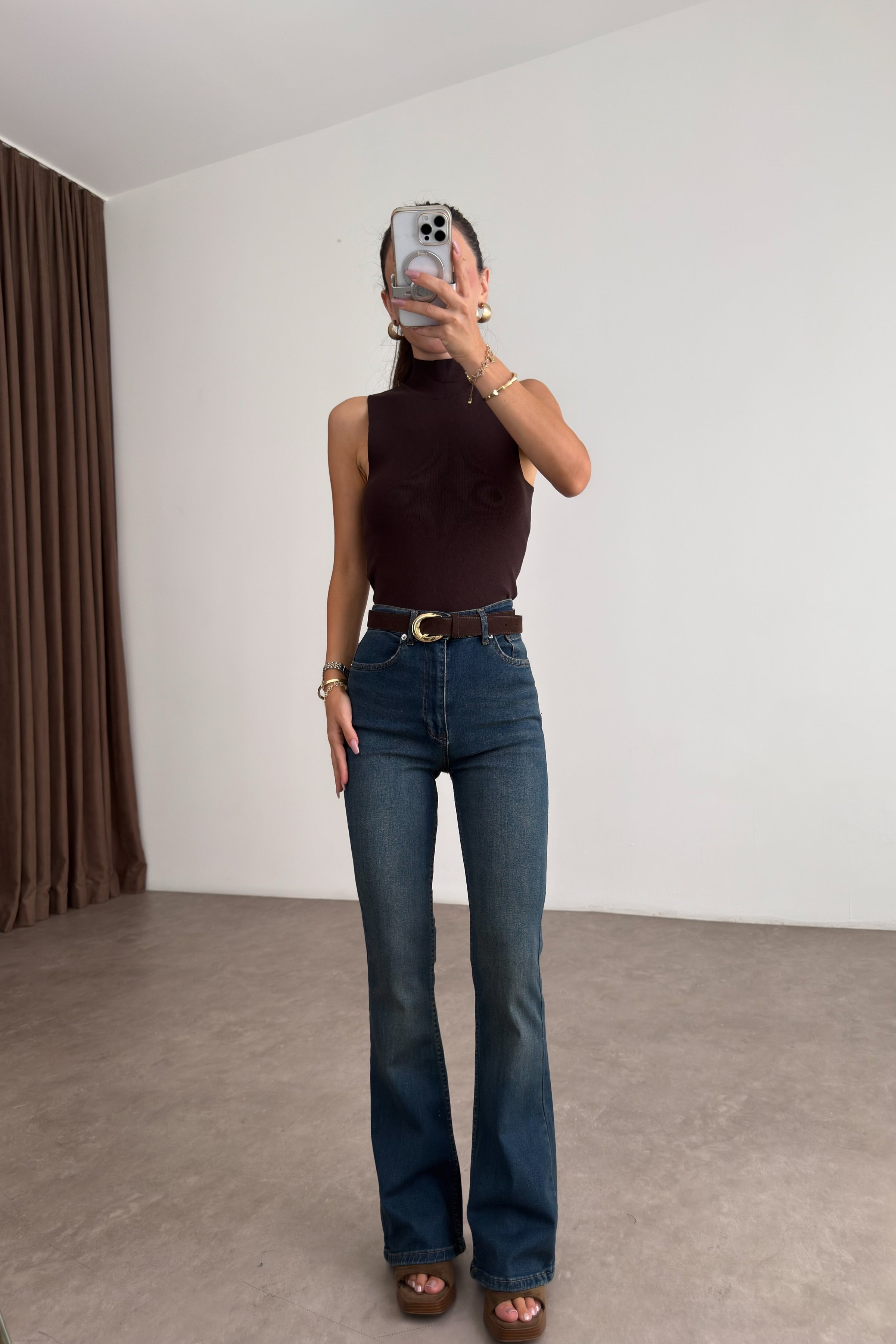 Zra 216 Toparlayıcı Flare Vintage Blue Jean