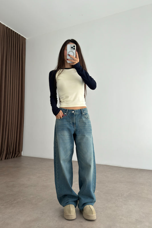 191 Soft Blue Baggy Jean
