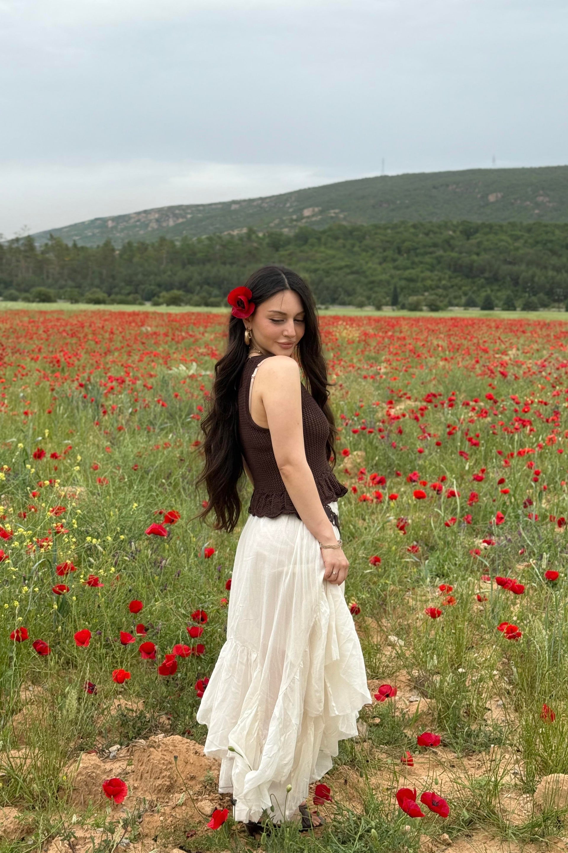 Aisha Katlı Volümlü Pamuk Dokuma Etek