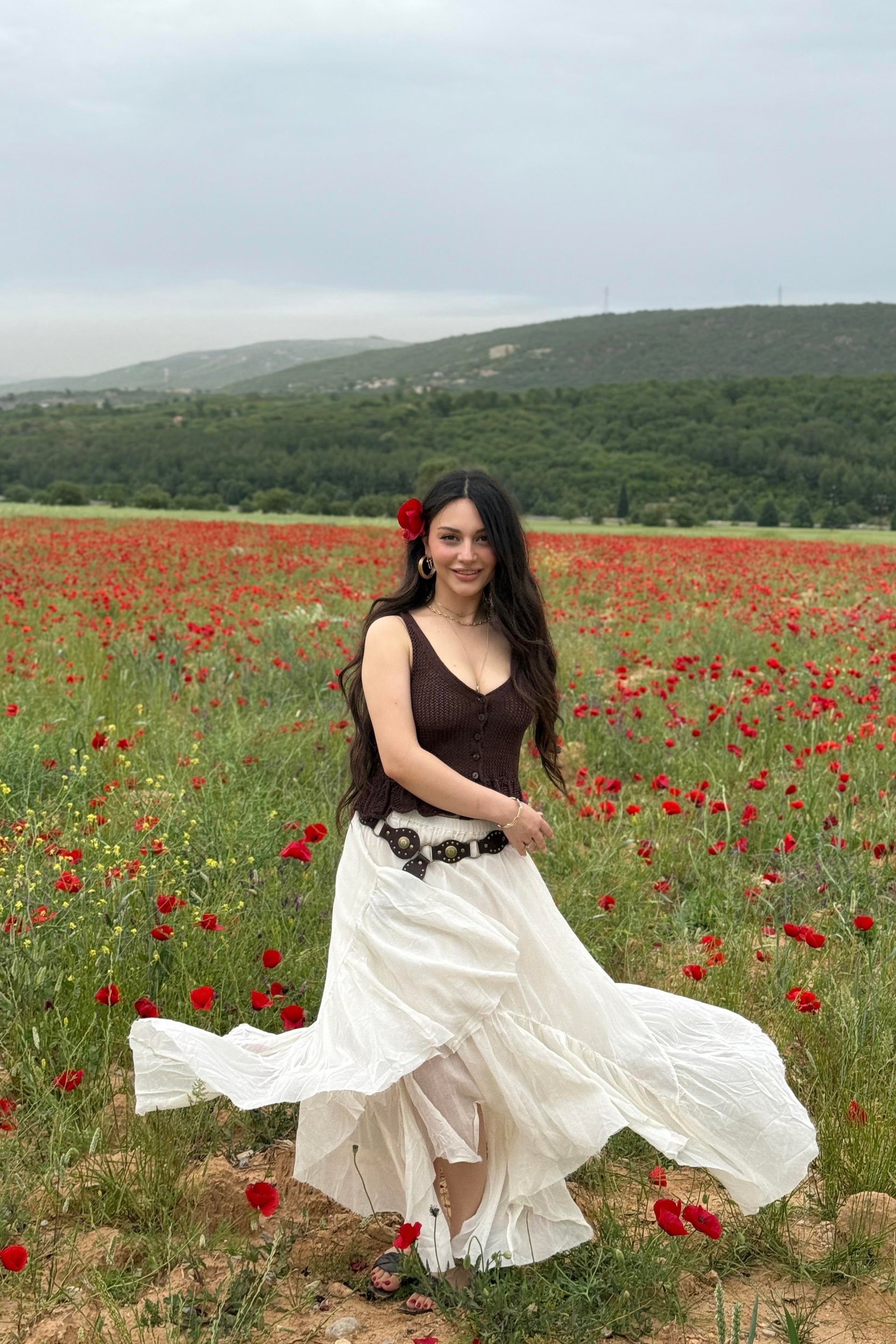 Aisha Katlı Volümlü Pamuk Dokuma Etek