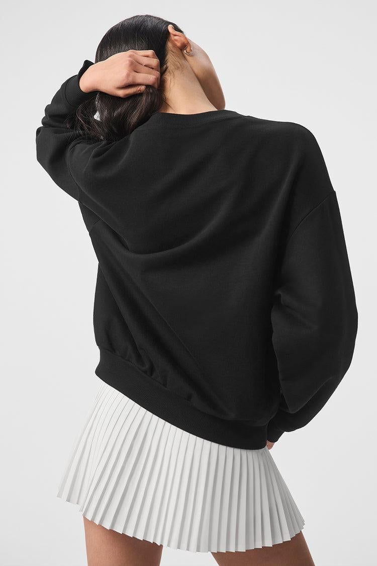 AO Logolu Siyah Oversize Sweat