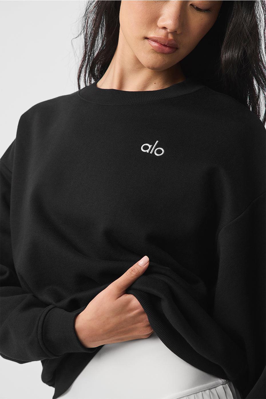 AO Logolu Siyah Oversize Sweat