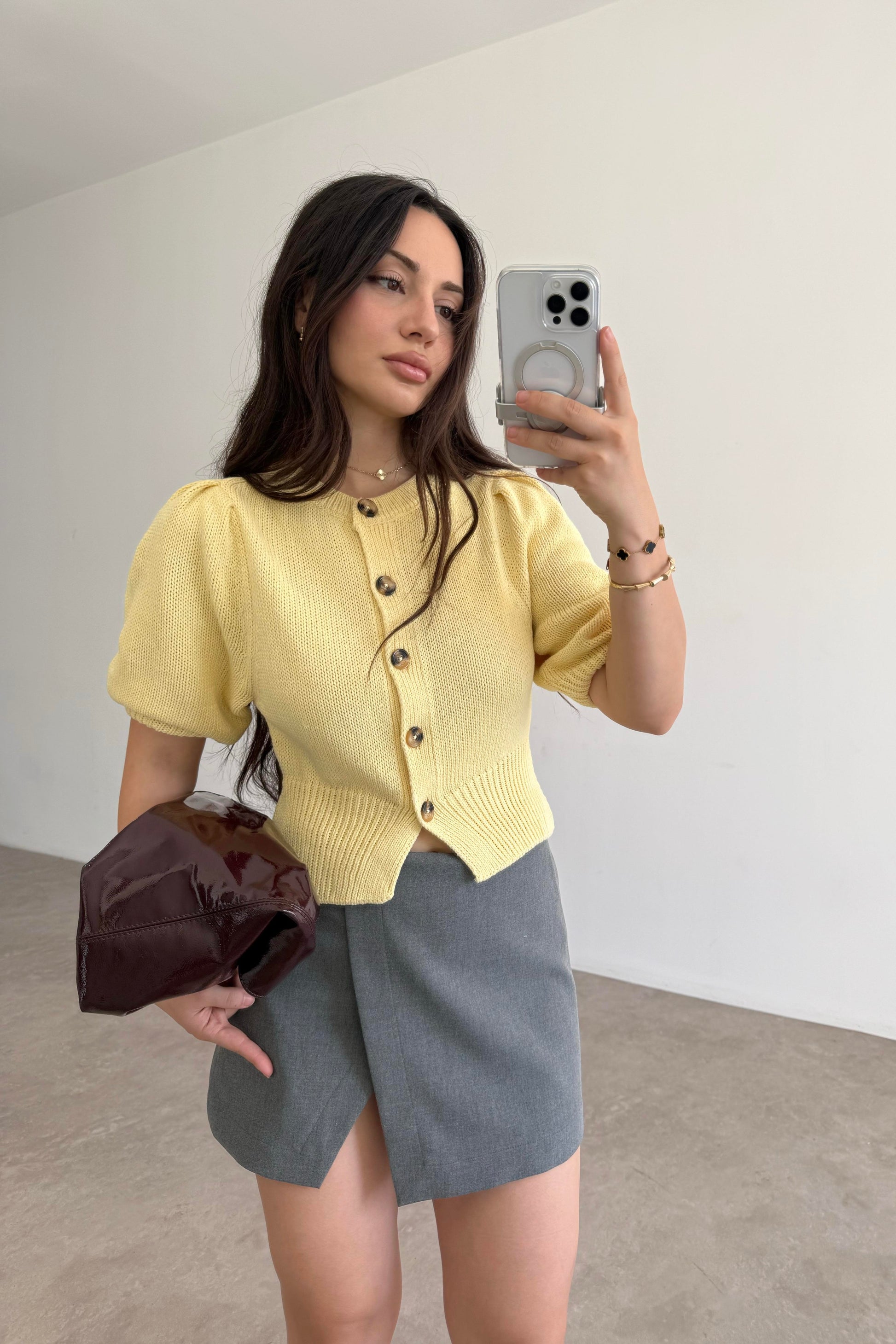 Ass Orj. Butter Yellow Kısa Kollu Hırka