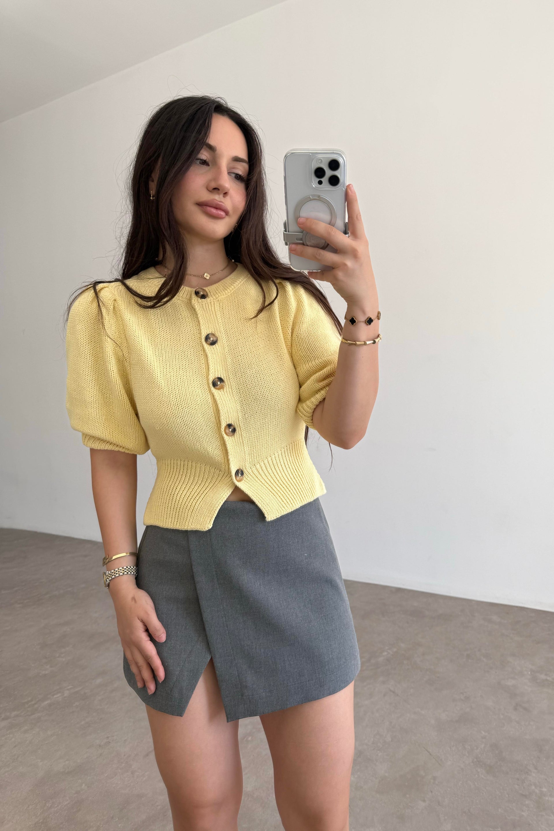Ass Orj. Butter Yellow Kısa Kollu Hırka