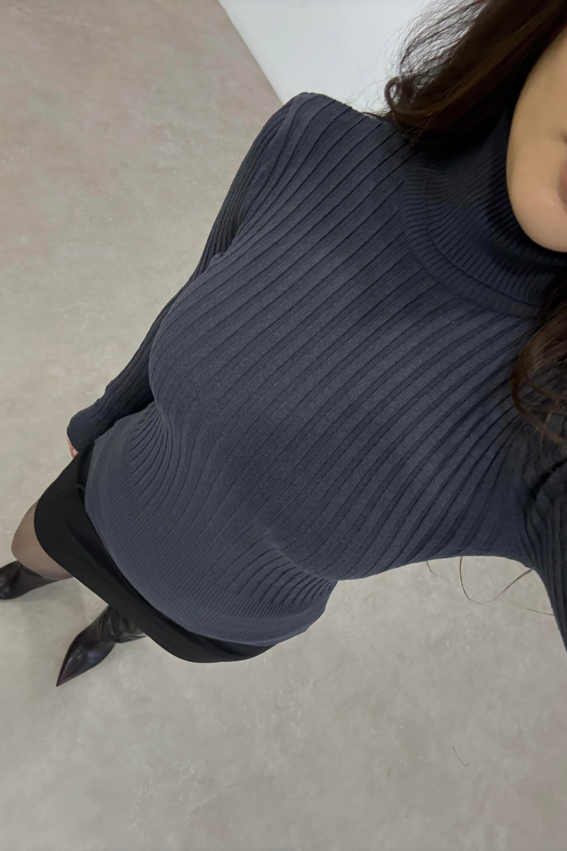 Balıkçı Yaka Poliamid Basic Füme Body