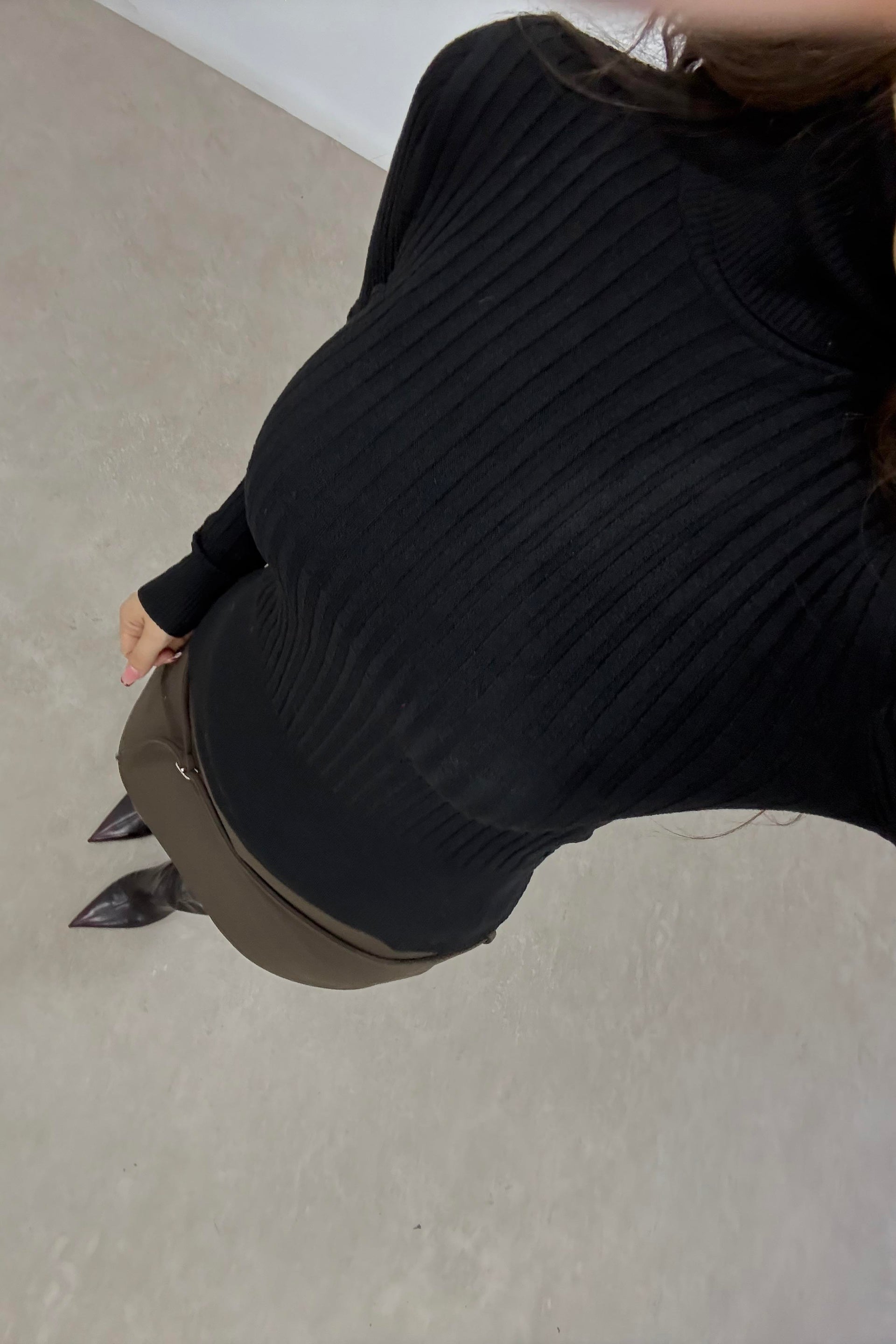 Balıkçı Yaka Poliamid Basic Siyah Body