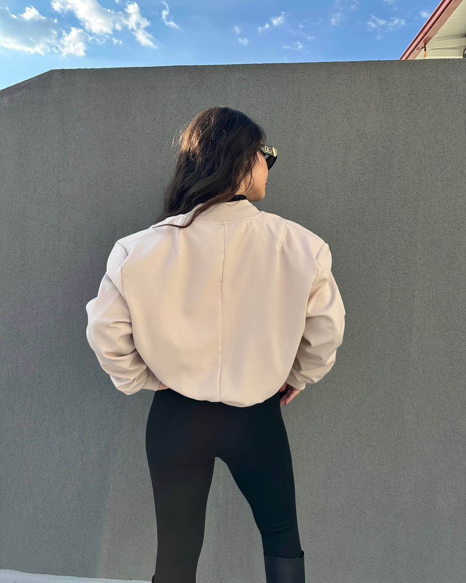 Bej Bomber Ceket