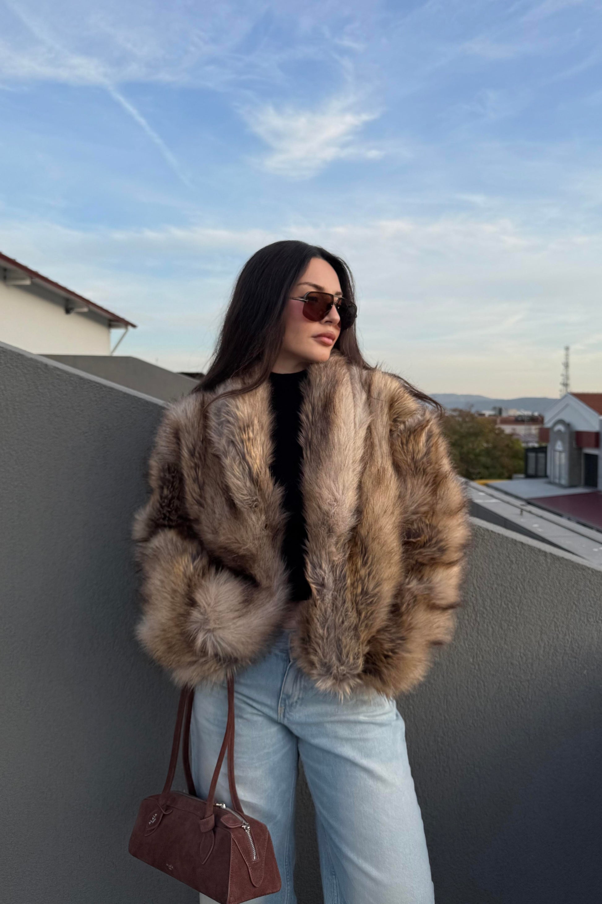 Brown Bear Dik Yakalı Premium Kürk