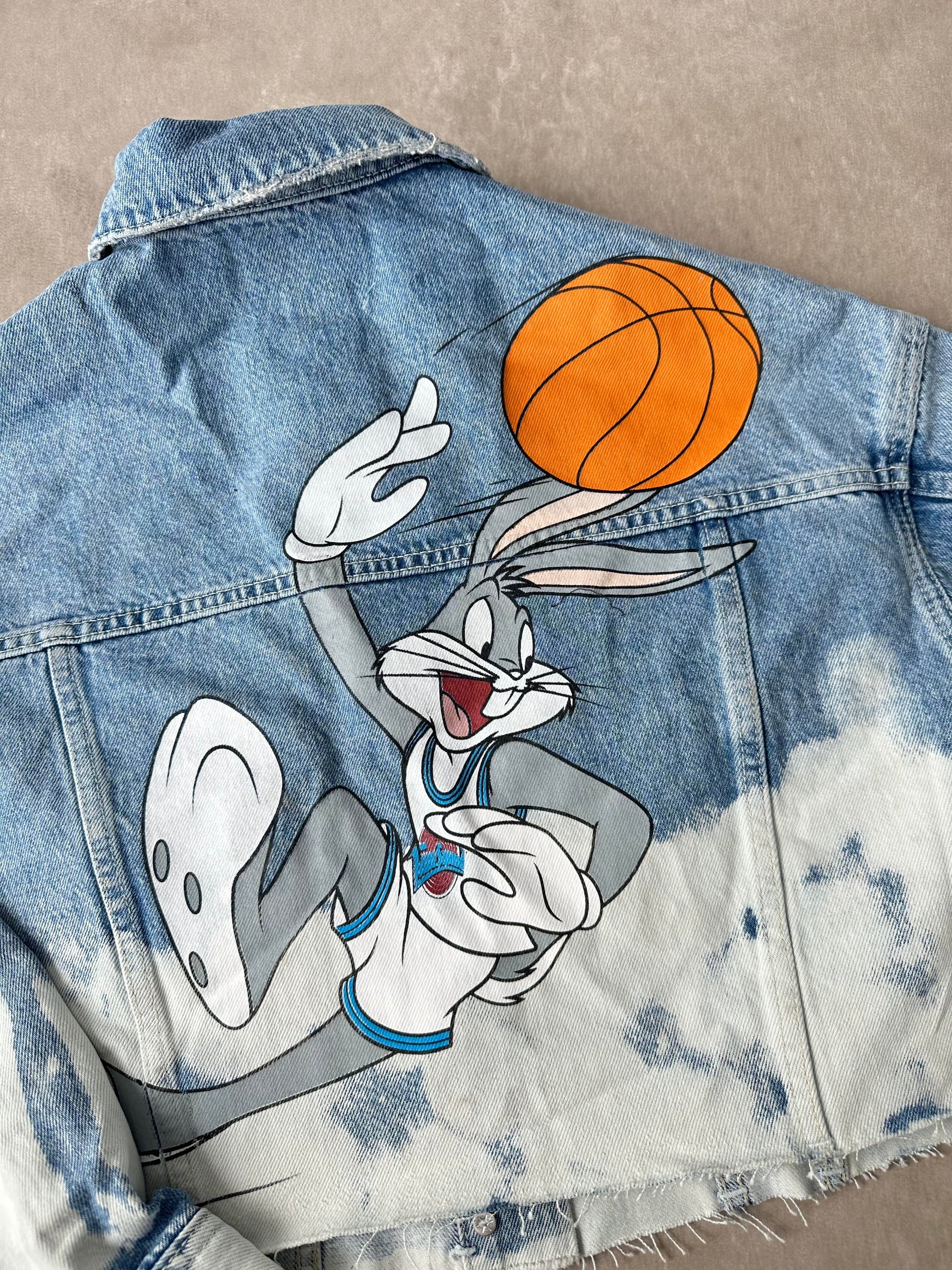 Brshka Orijinal Bunny Baskılı Denim Ceket